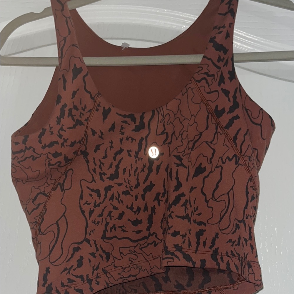 lululemon athletica Brown Sleeveless Fitted Crop Tank Top